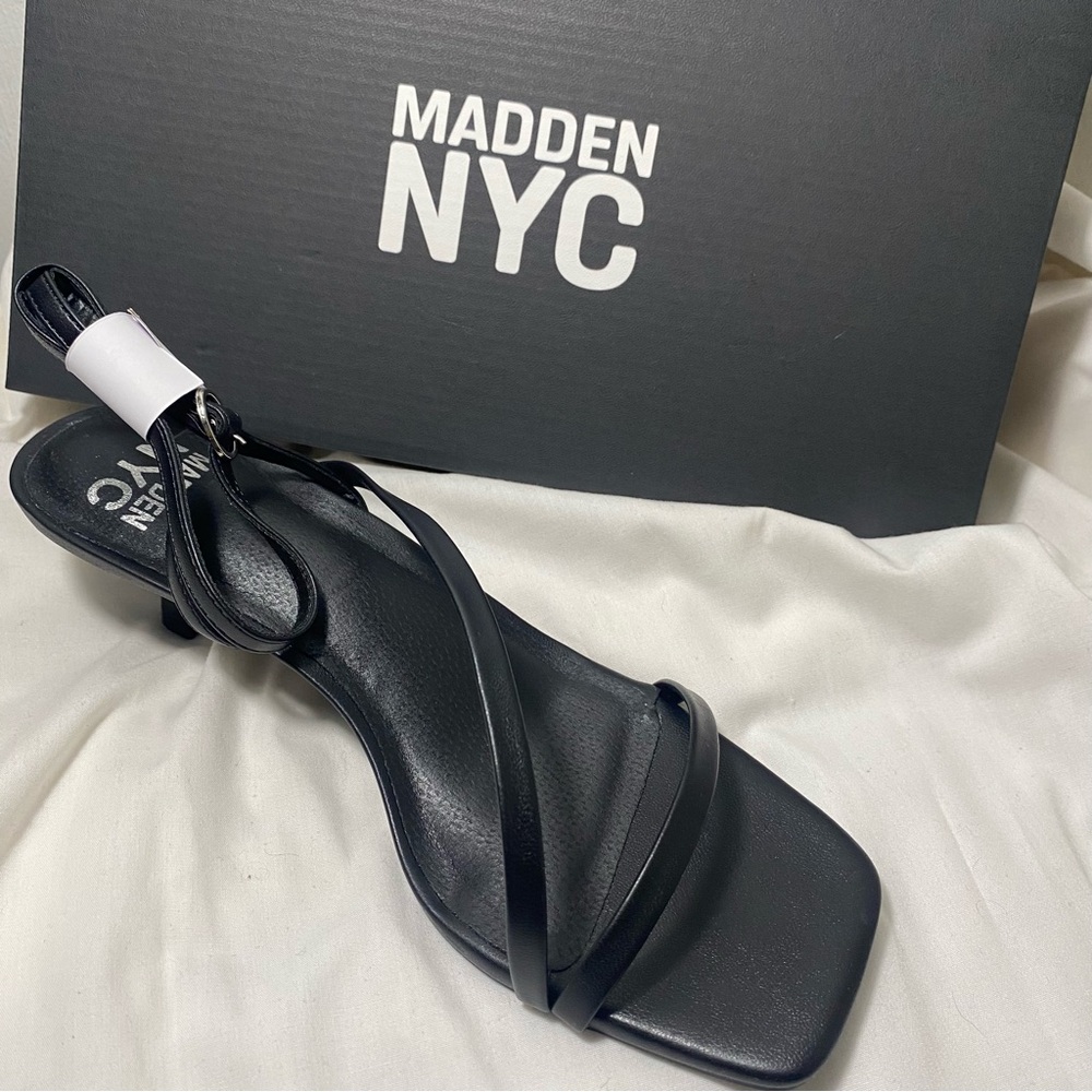 Madden NYC Women's Strappy Kitten Heel with Ankle Strap Size 7